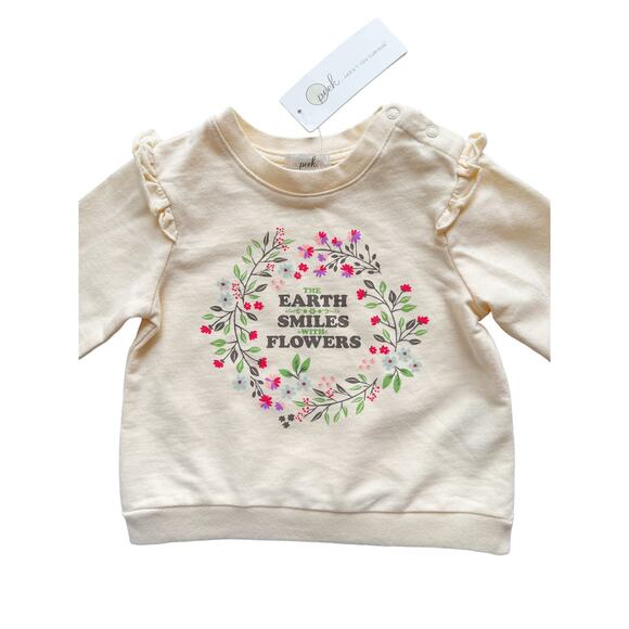NWT Peek + The Nature Conservatory Flowers Sweatshirt Size 12-18m - Picture 2 of 4